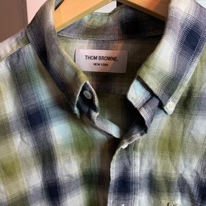 Thom Browne Button Down Flannel Shirt